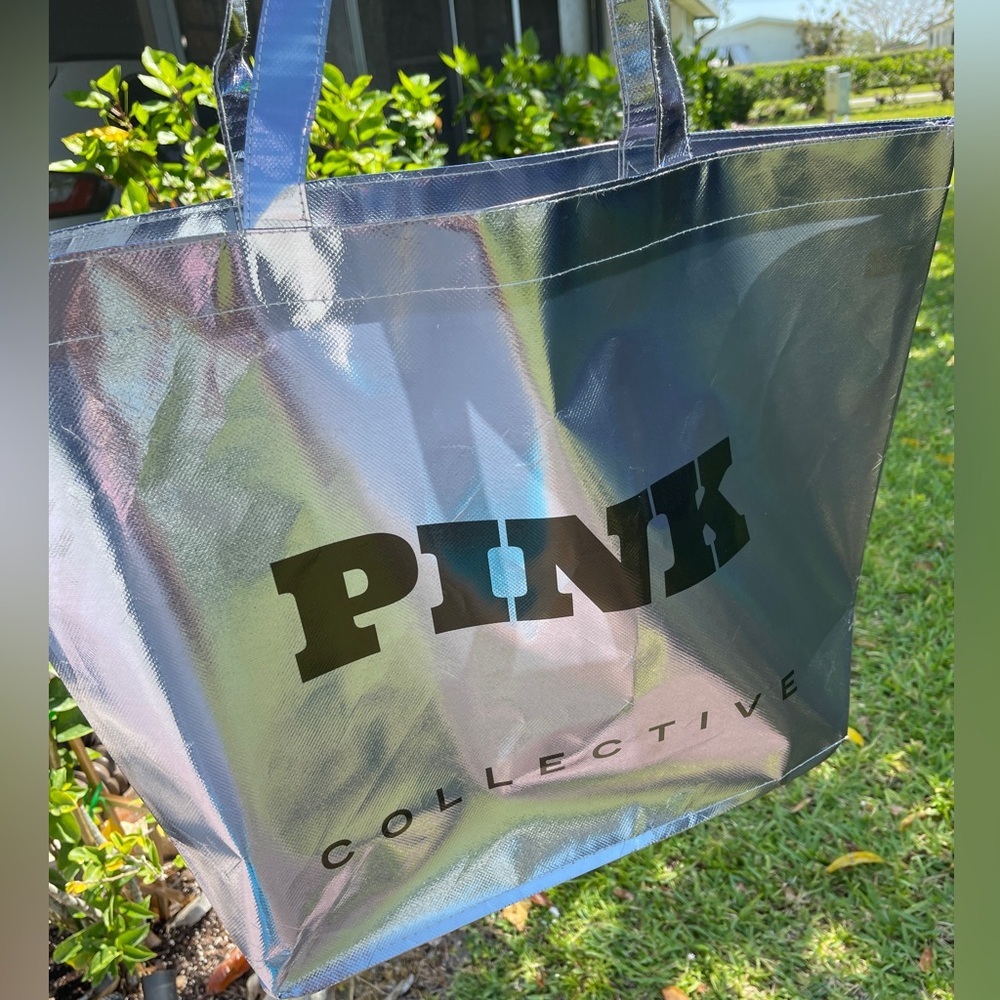PINK/VICTORIA SECRET Collective Tote Bag In Holographic Blue - Picture 6 of 12